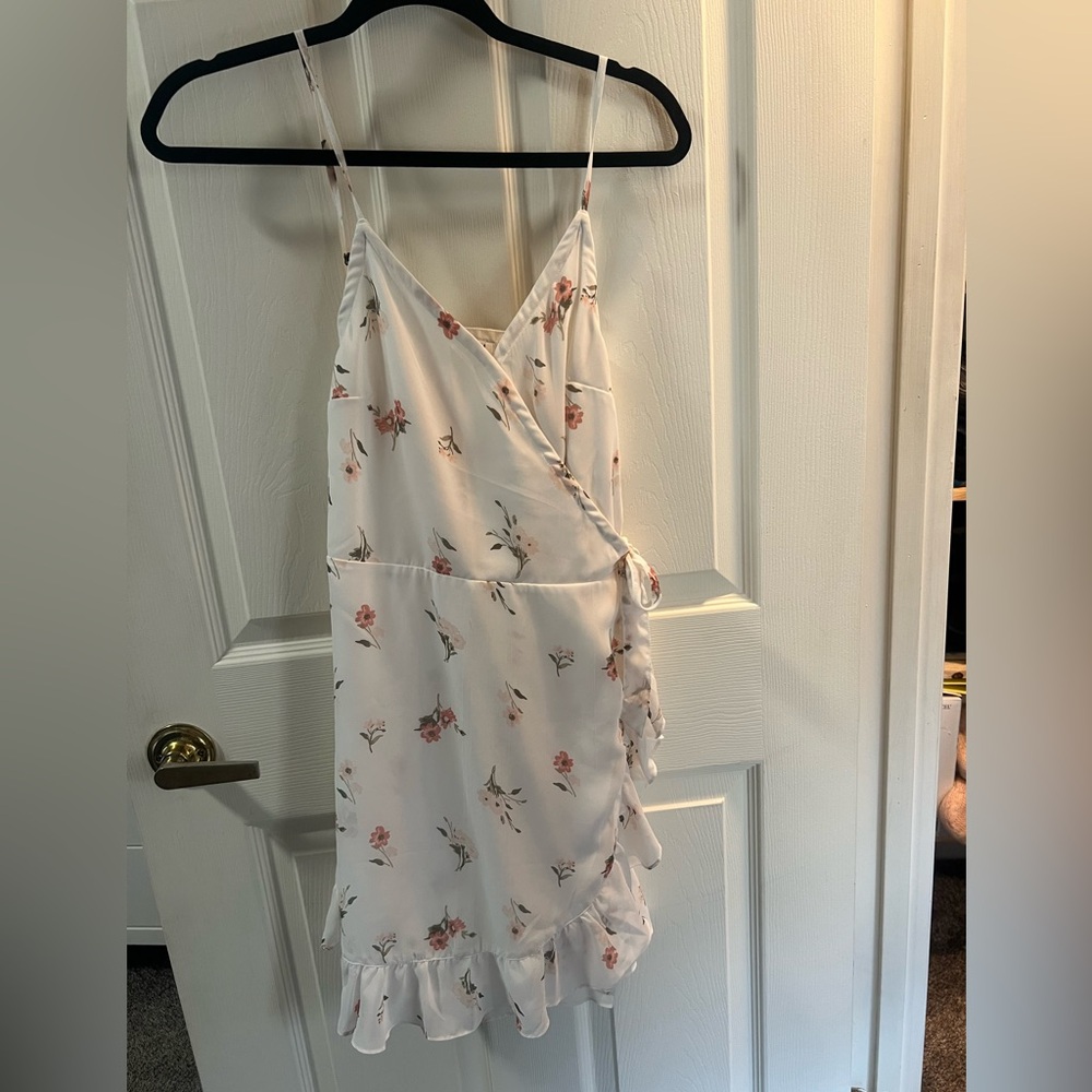 Floral Wrap Dress with Ruffle Hem